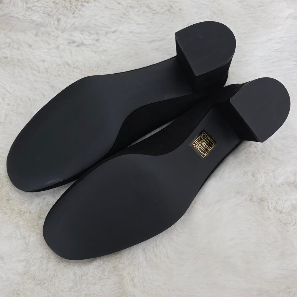 Everlane The Day Block Heel 8.5 Black Suede Leather Round Toe Pump Comfort New - Picture 12 of 12